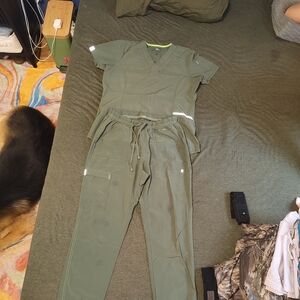 Olive Green Women's Scrub Set